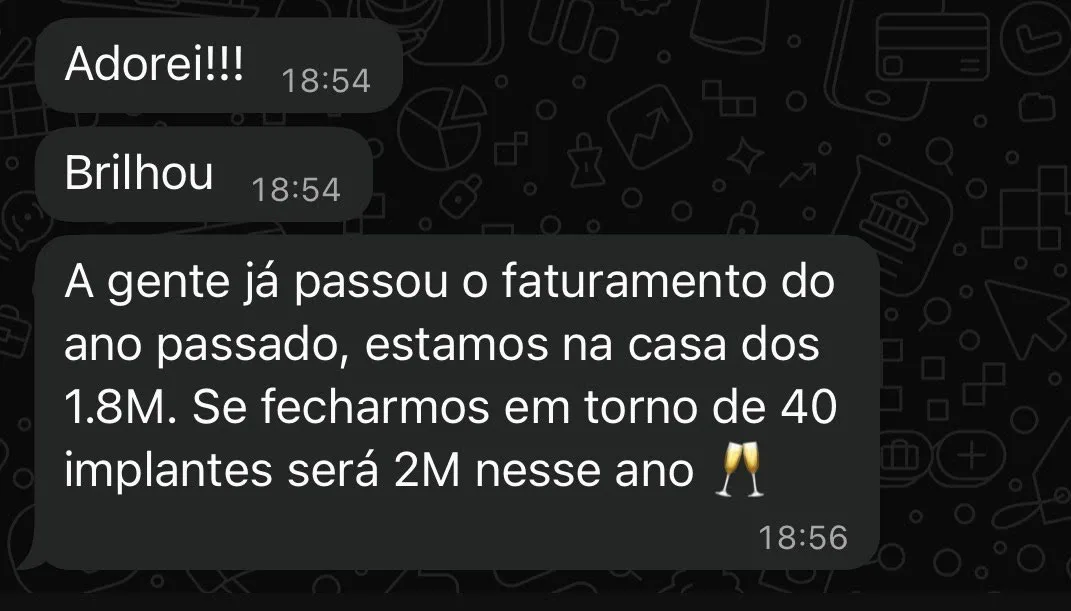 Prova visual do resultado da Clínica SALU